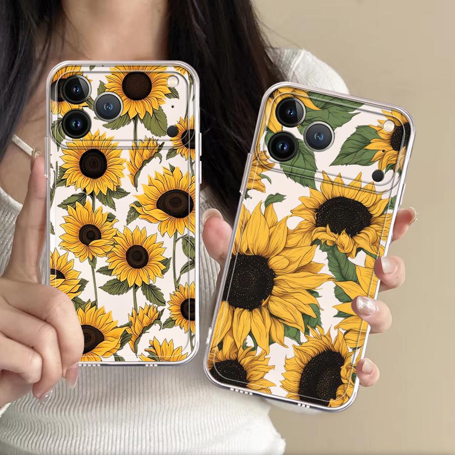 Phone Case Clear - Etui z uroczym wzorem słonecznika na