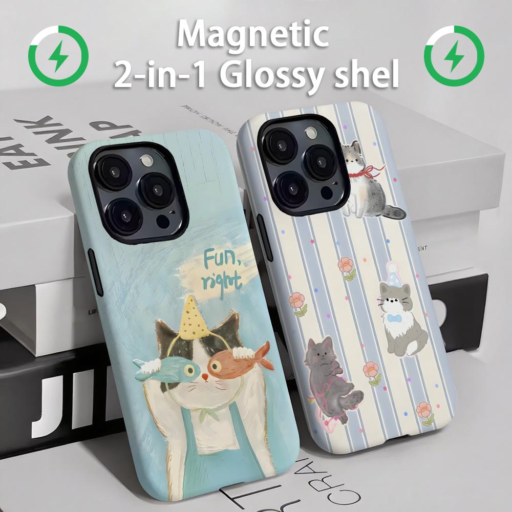 Phone Accessories Magnetic - Etui na telefon Cute cats and