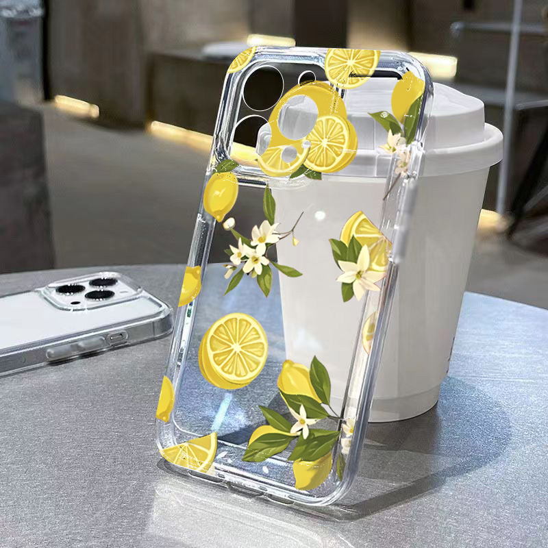 Phone Case Clear - Letnie owoce Cytryna Kwiat Przezroczyste etui